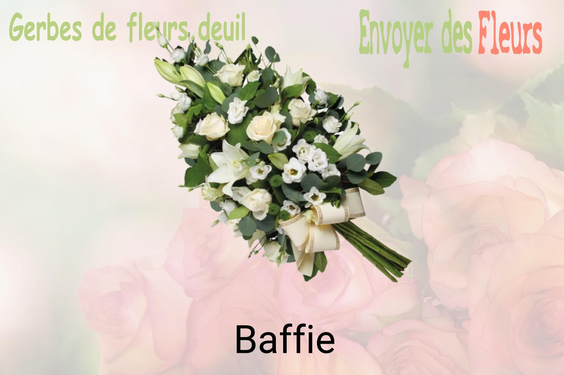 Gerbe de fleurs de deuil livrée à Baffie